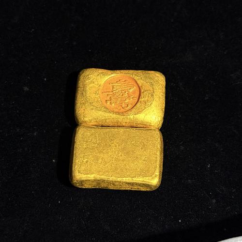 仿古金錠鎏金古玩金元寶中央造幣廠黃金萬兩仿銅擺件批發工藝品